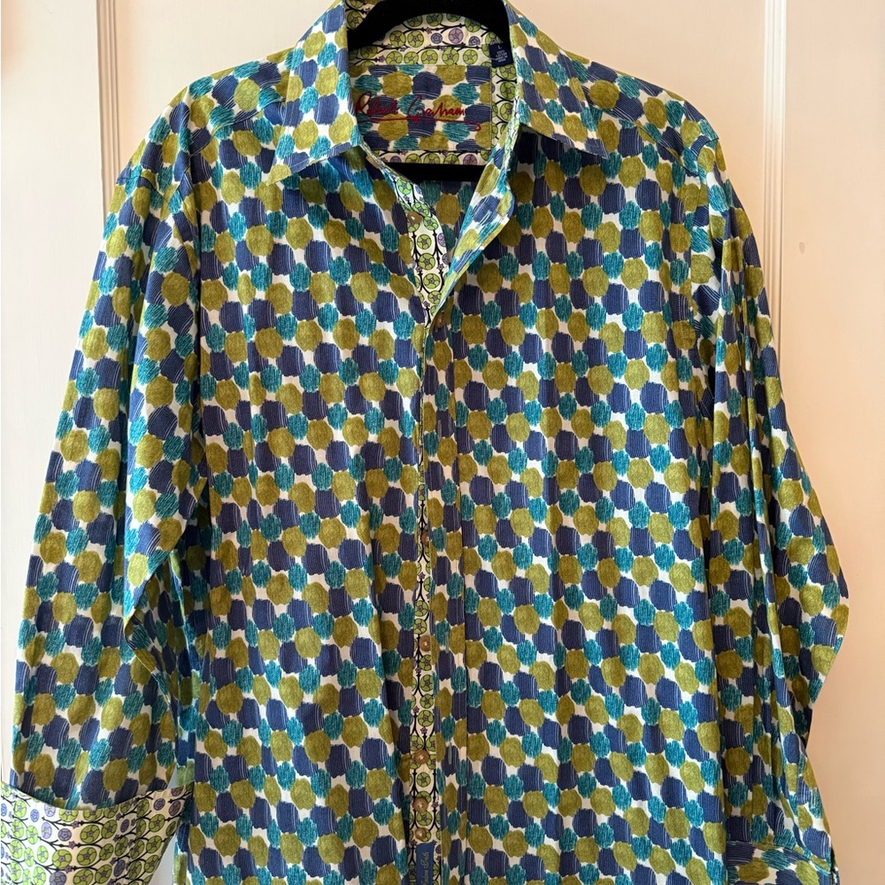 Robert Graham Blue & Green‎ Patterned Button-Down Shirt